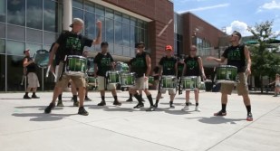 after a split-sequential roll down the snare line, the ends toss a stick!